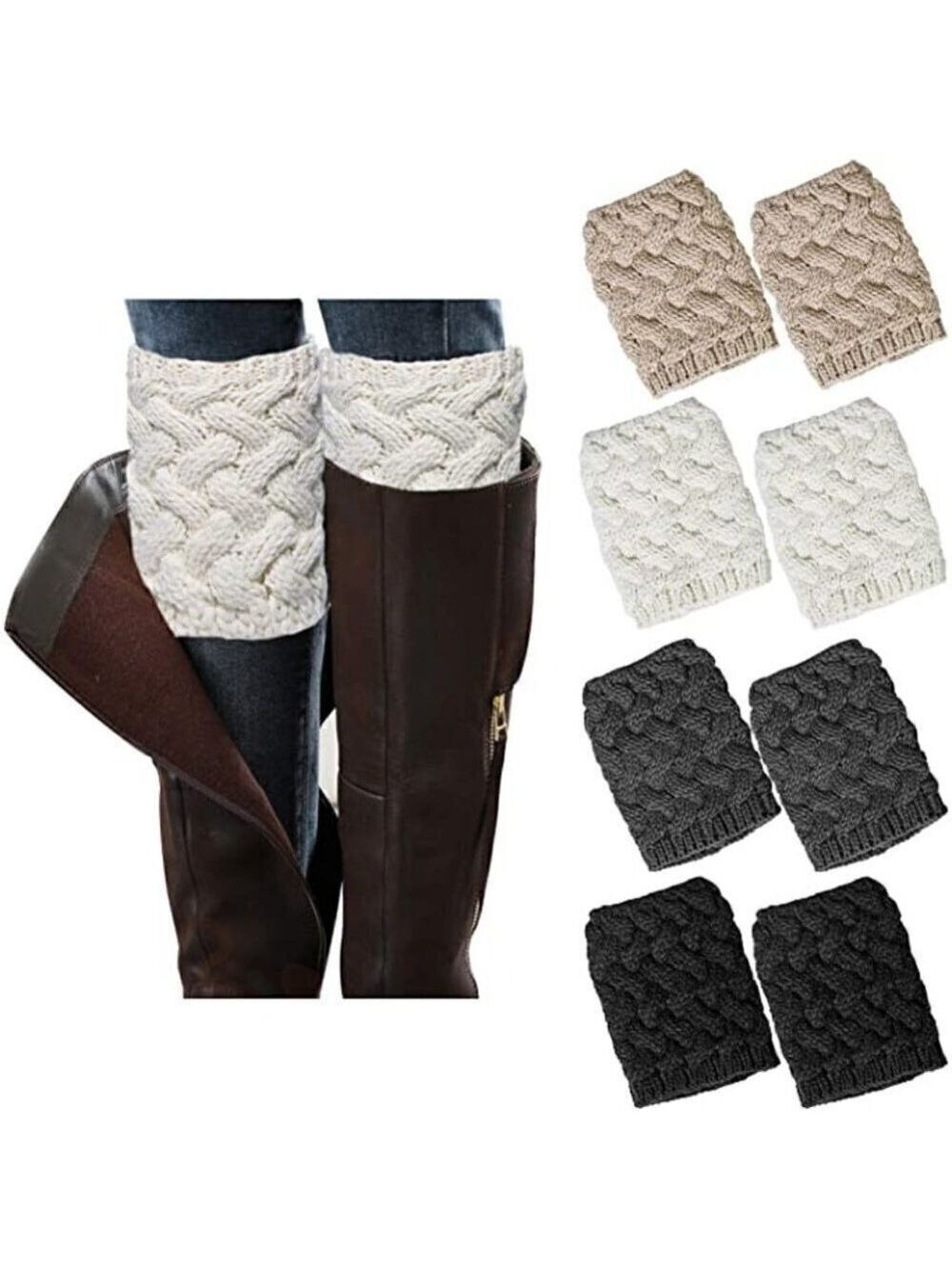 𝅺cute Knee High Socks Covers Warm Stockings Boots Dress Casual Winter Fall NWT